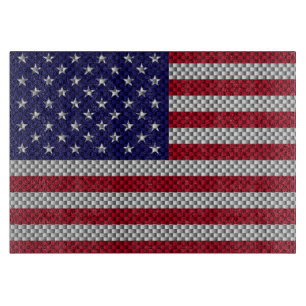 US Flagga på kolfiberliknande utskrift