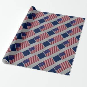 US Flagga på kolfiberliknande utskrift Presentpapper