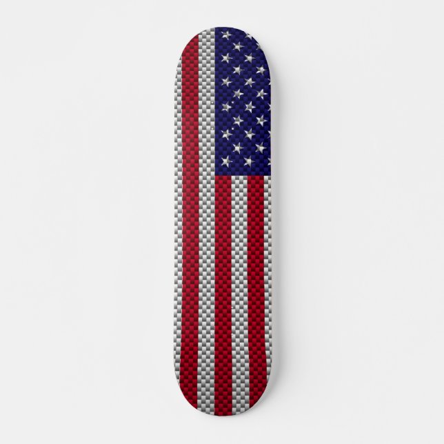 US Flagga på kolfiberliknande utskrift Skateboard Bräda 20 Cm (Framsida)