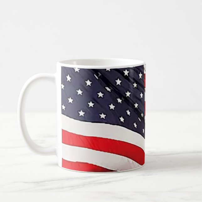 US Flagga Patriotic Kaffemugg (Vänster)