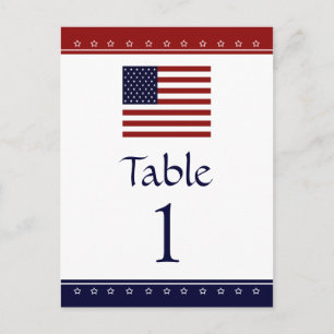 US Flagga Patriotic Party Bordsnummer Cards