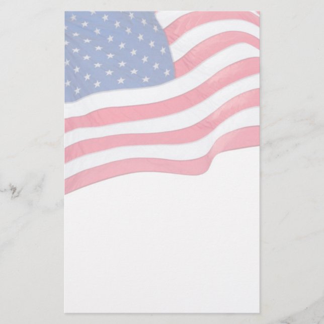 US Flagga Patriotic Stationary Brevpapper (Framsida)