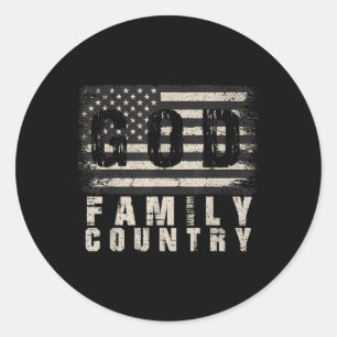 US Flagga Patriotic Veteran God Family Land Memor Runt Klistermärke