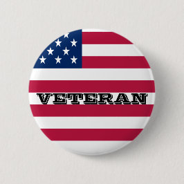 US Flagga Patriotic Veteran USA Pin Button Knapp