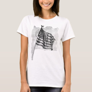 US Flagga Patriotic Vintage Art Tee