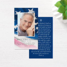 US Flagga Photo Memorial Prayer Card Visitkort