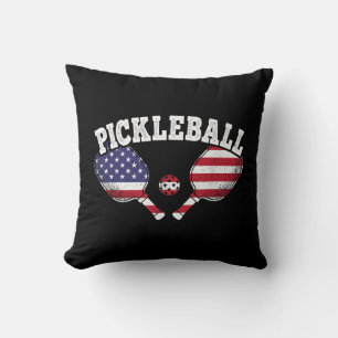 US Flagga Pickleball Player Vintage Pickle Boll Kä Kudde