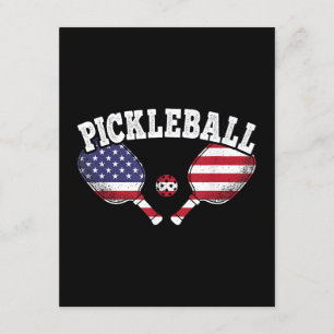 US Flagga Pickleball Player Vintage Pickle Boll Kä Tilläggskort