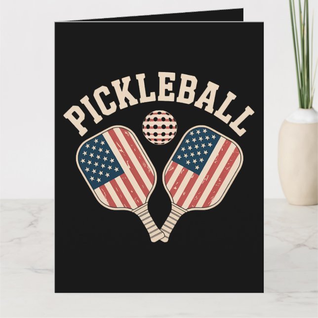 US Flagga Pickleball Spelare Kort (Framsida)