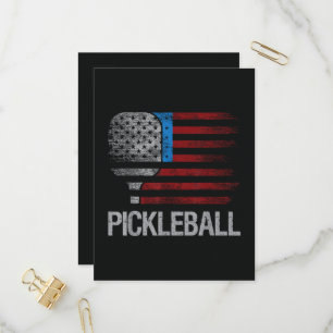 US Flagga Pickleball Spelare Paddleball Älskare Inbjudan Vykort