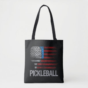 US Flagga Pickleball Spelare Paddleball Älskare Tygkasse
