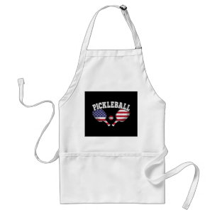 US Flagga Pickleball Spelare Vintage Pickle Boll K Förkläde