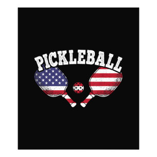 US Flagga Pickleball Spelare Vintage Pickle Boll K Fototryck