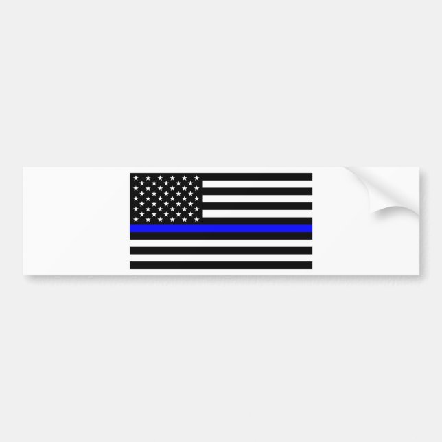 - US Flagga Police Thin Blue Line Bildekal (Framsidan)