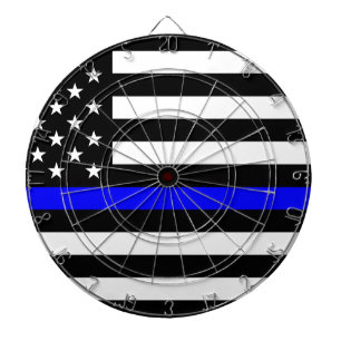 - US Flagga Police Thin Blue Line Darttavla