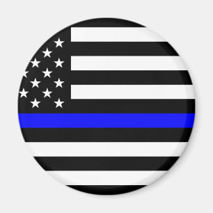 - US Flagga Police Thin Blue Line Magnet