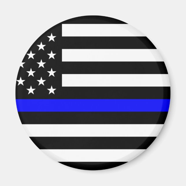 - US Flagga Police Thin Blue Line Magnet (Framsidan)