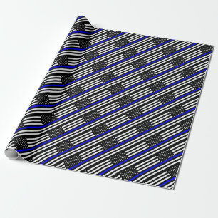 - US Flagga Police Thin Blue Line Presentpapper
