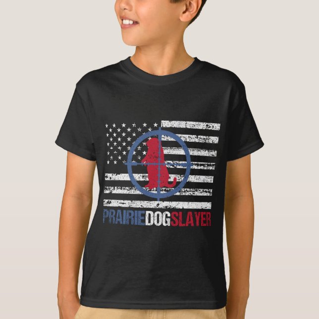 US Flagga Prairie Hund Hunting Prairie Hund Sayer T Shirt (Framsida)