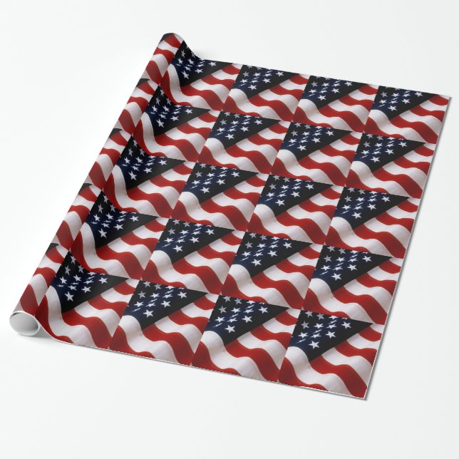 US-FLAGGA PRESENTPAPPER (Utrullad)