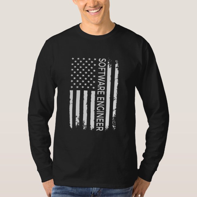 US Flagga Programmerare Programmering Expert Mjukv T Shirt (Framsida)