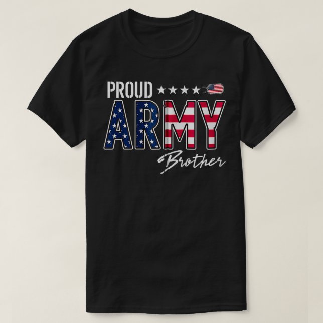 US Flagga Proud Army Brother Zip T Shirt (Design framsida)