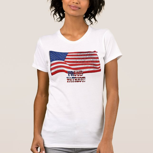 US FLAGGA & Proud Patriot Text Shirt T (Framsida)