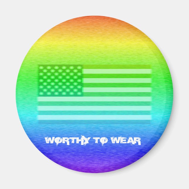 US Flagga Rainbow Shield - värd för Bära Magnet (Framsidan)