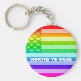 US Flagga Rainbow Shield - värd för Bära Nyckelring