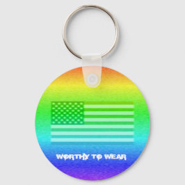 US Flagga Rainbow Shield - värd för Bära Nyckelring