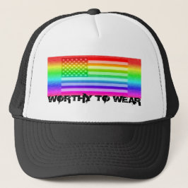 US Flagga Rainbow - Worthy To Bära Keps