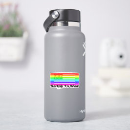 US Flagga Rainbow - Worthy To Bära Klistermärken