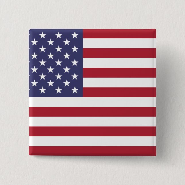 US flagga-röd, vit och blå knapp (Framsida)