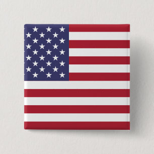 US flagga-röd, vit och blå knapp