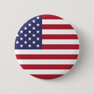 US flagga-röd, vit och blå knapp