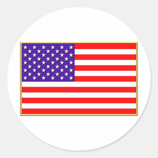 US FLAGGA RUNT KLISTERMÄRKE (Framsida)
