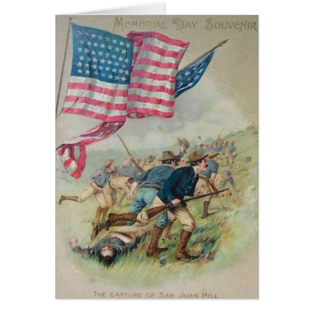 US Flagga San Juan Backe Roosevelt Hälsningskort (Framsidan)