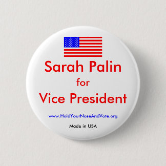 us-flagga Sarah Palin, för, vicePr…, - Skräddarsy Knapp