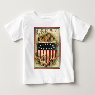 US Flagga Shield Children Flower Tee