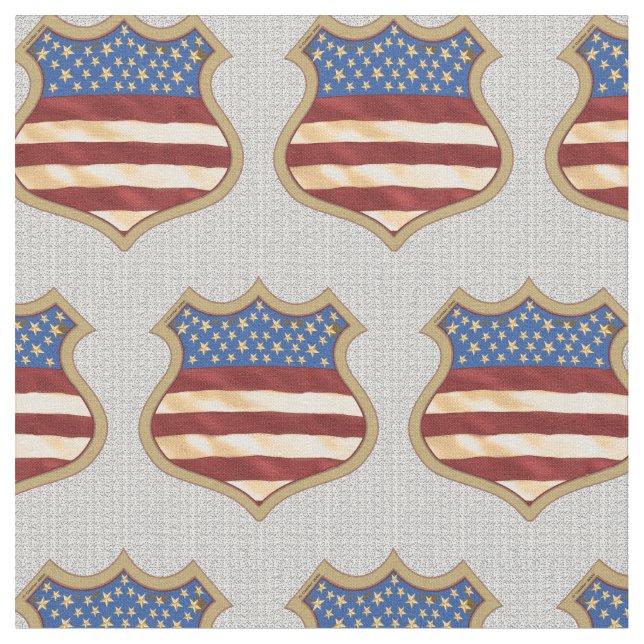 US Flagga Shield Tyg (Närbild)