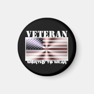 US Flagga Shield - Veteran - värd för Bära Magnet