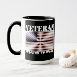 US Flagga Shield - Veteran - värd för Bära Mugg