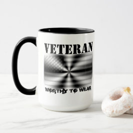 US Flagga Shield - Veteran - värd för Bära Mugg