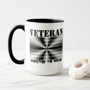 US Flagga Shield - Veteran - värd för Bära Mugg
