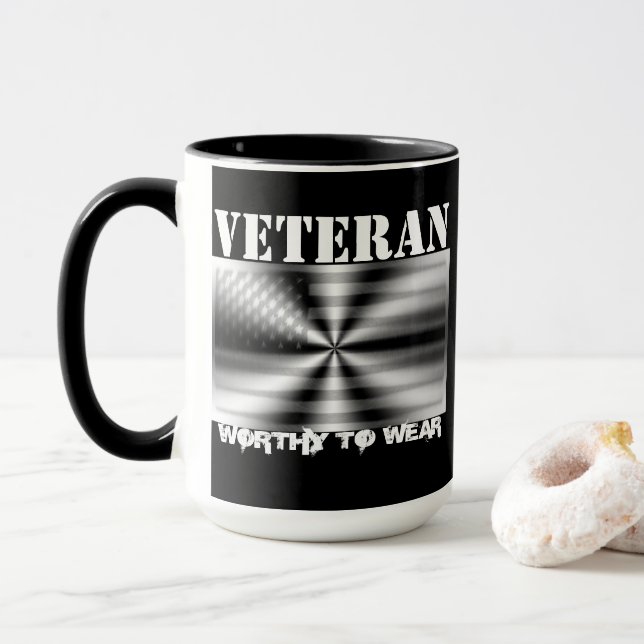 US Flagga Shield - Veteran - värd för Bära Mugg (Med munk)