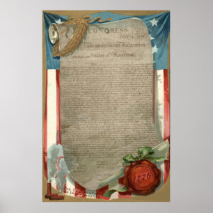 US Flagga självständighetsförklaring 1776 Poster