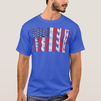 US Flagga Skiing Ord Art America Snö Ski Älskare T Shirt
