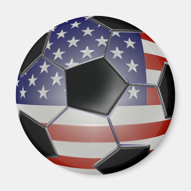 US Flagga Soccer Ball Magnet (Framsidan)