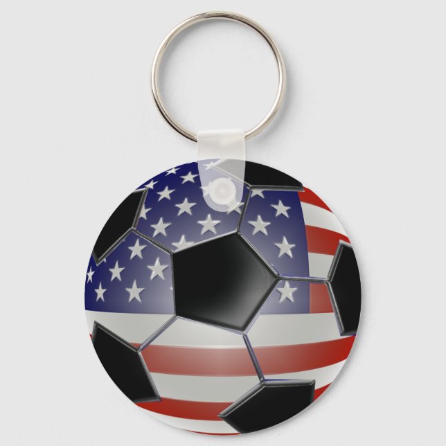 US Flagga Soccer Ball Nyckelring (Framsida)