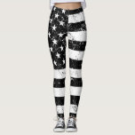 Us-flagga som är svartvit leggings<br><div class="desc">Amerikanska flaggan som bedrövas. Svartvitt.</div>